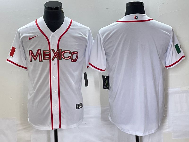 Men 2023 World Cub Mexico Blank White Nike MLB Jersey31->more jerseys->MLB Jersey